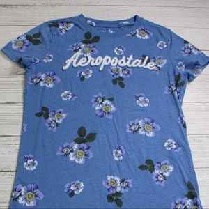 Periwinkle Blue Floral Graphic Tee